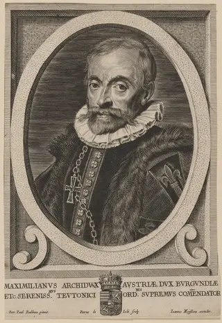 Maximilian II, Archduke of Austria, by Pieter de Jode II, ink, 1602