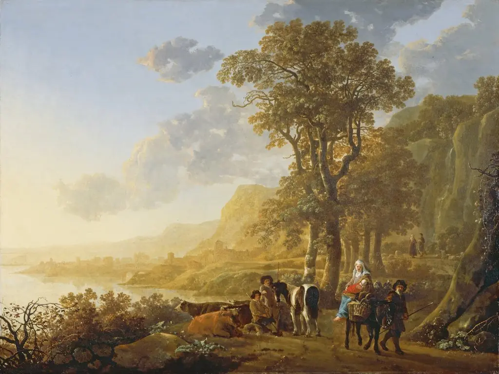 The Flight into Egypt, by Aelbert Cuyp, oil, 1655