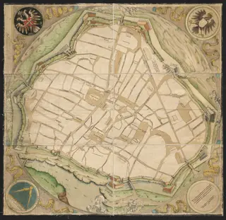 Map of Vienna, by Augustin Hirschvogel, ink, 1552