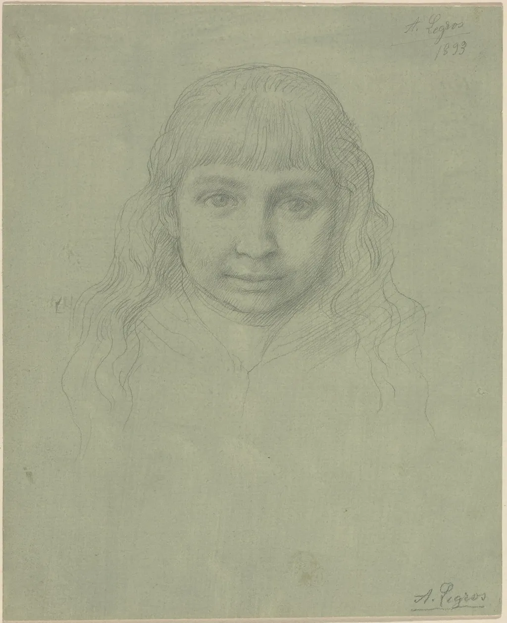 Head of a Child, by Alphonse Legros, graphite, 1893