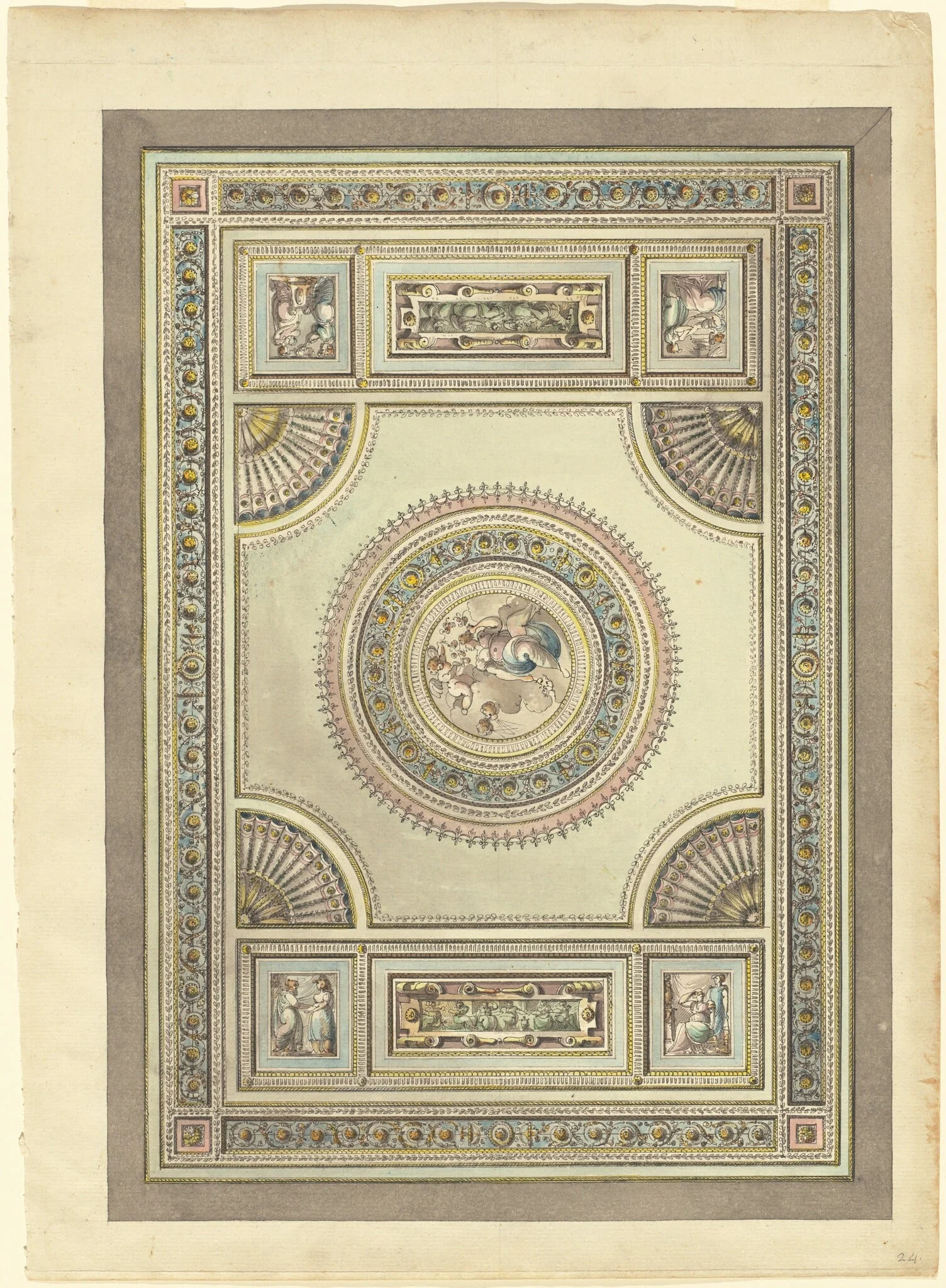 An Ornate Ceiling with an Allegory of Spring, detail
