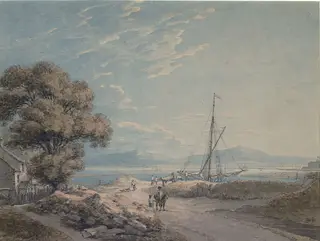 The Isle of Wight from Lymington, by Thomas Hearne, watercolor, 1793