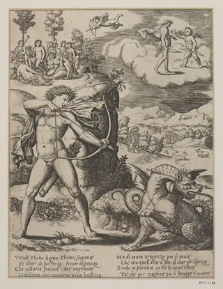 The History of Apollo and Daphne, by Master of the Die, 1534
