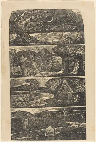 The Pastorals of Virgil, by William Blake, ink, 1821
