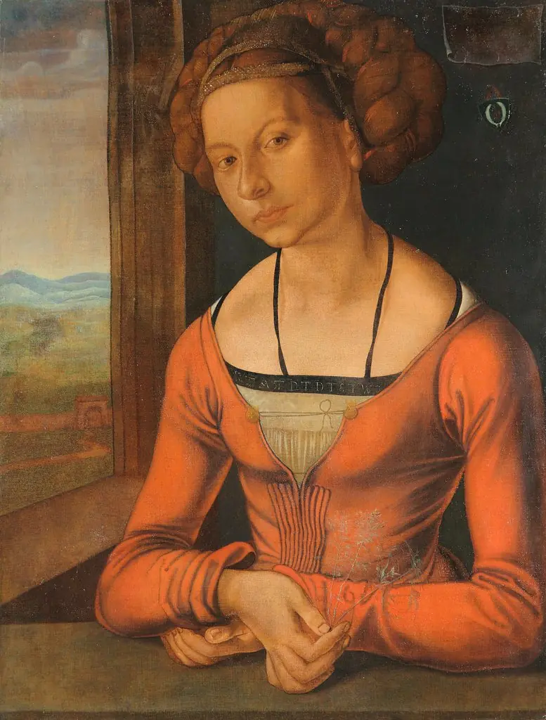 Portrait of a Young Woman with braided hair, by Albrecht Dürer, paint, 1499
