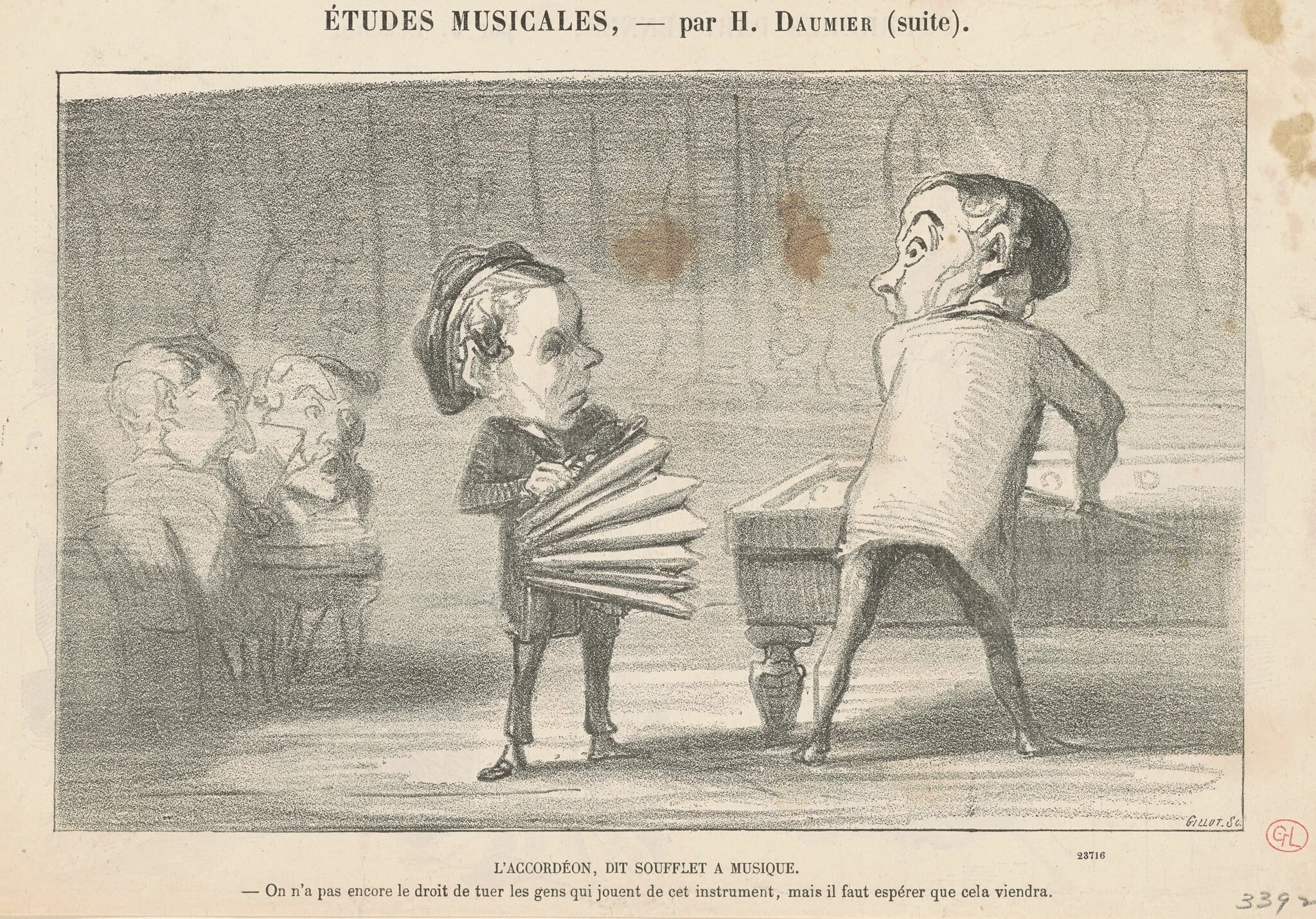 L'accordéon, dit soufflet à musique, detail