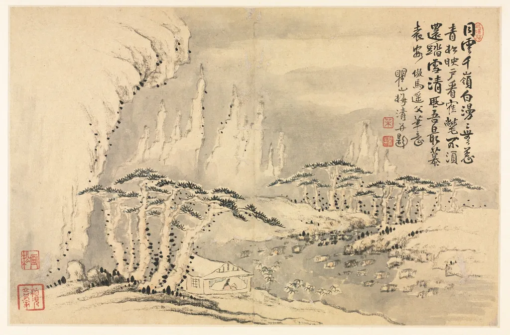 Landscapes in Various Styles after Old Masters, by Mei Qing, unspecified, 1696