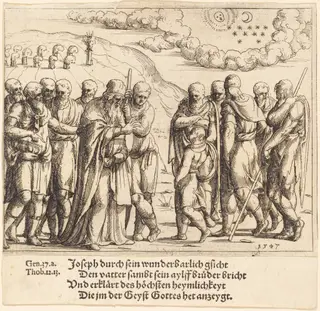 Joseph Recounts His Dreams, by Augustin Hirschvogel, ink, 1547