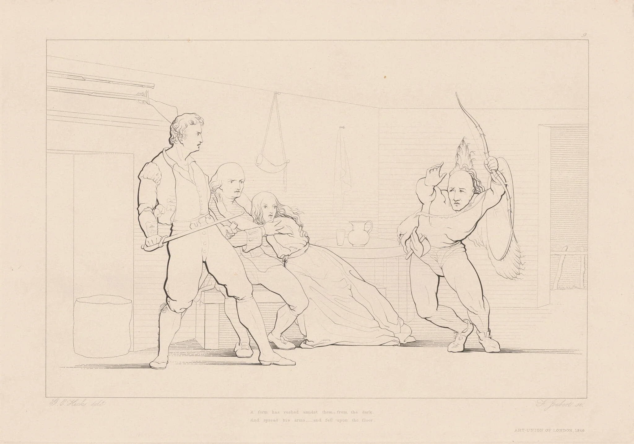 A Form Has Rushed amidst Them from the Dark, detail