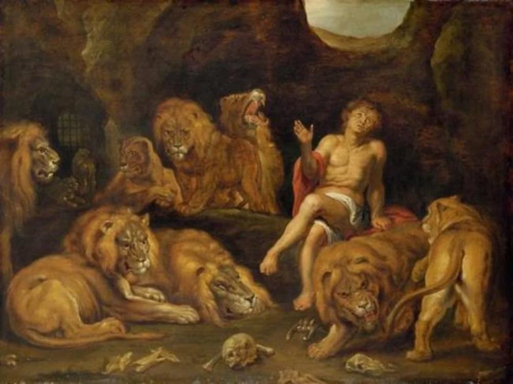 Daniel in the Lion's Den, detail