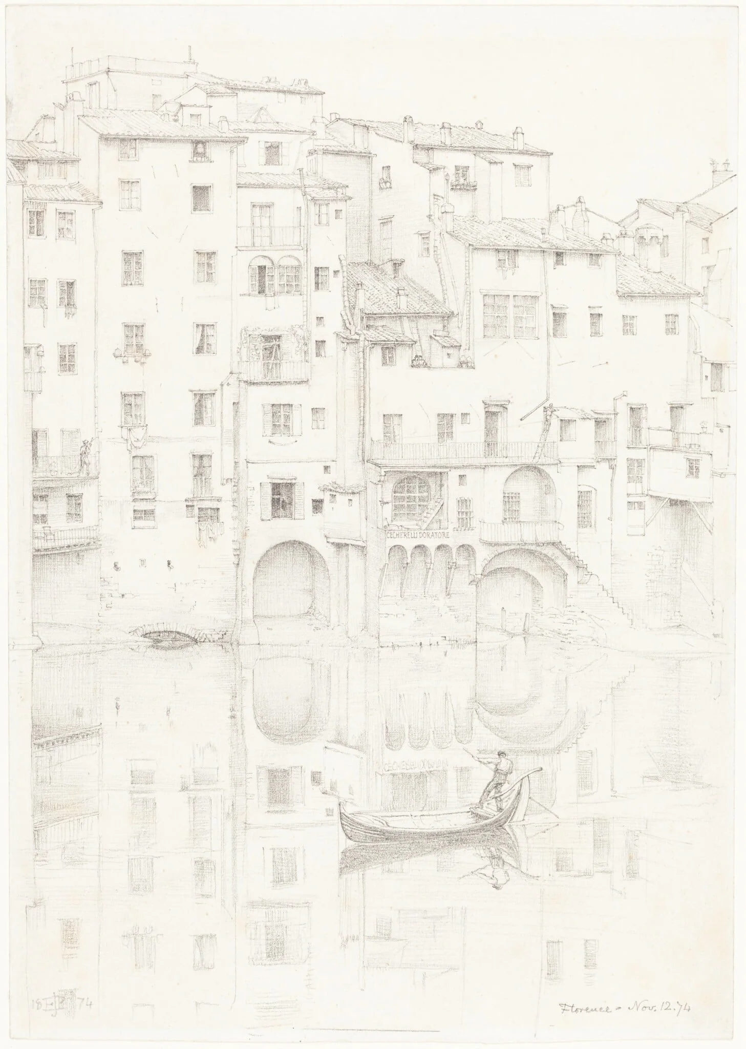 A View of the Arno, Florence, detail
