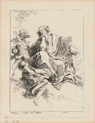 Saint Luke, by Jean Honoré Fragonard, ink, 1764