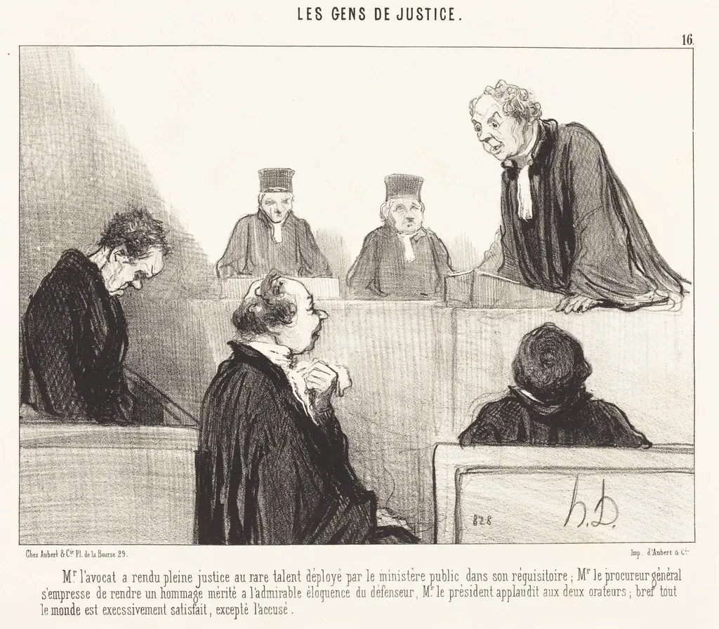 Mr. l'avocat a rendu pleine justice..., by Honoré Daumier, ink, 1846