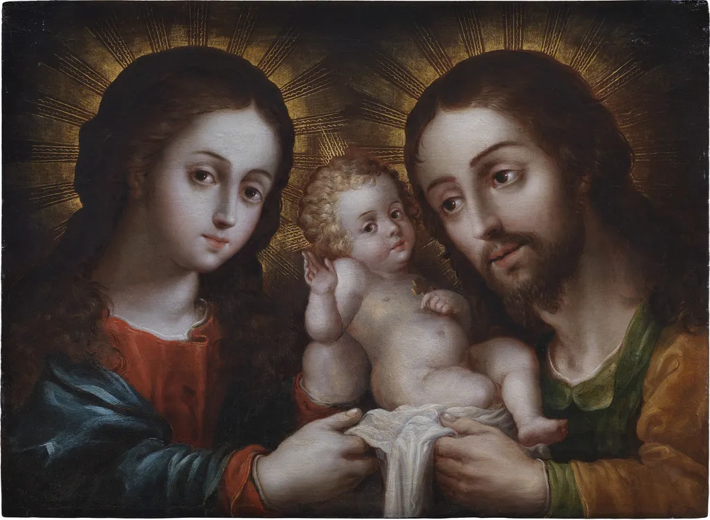 The Holy Family (La sagrada familia), by Nicolás Rodríguez Juárez, oil, 1650