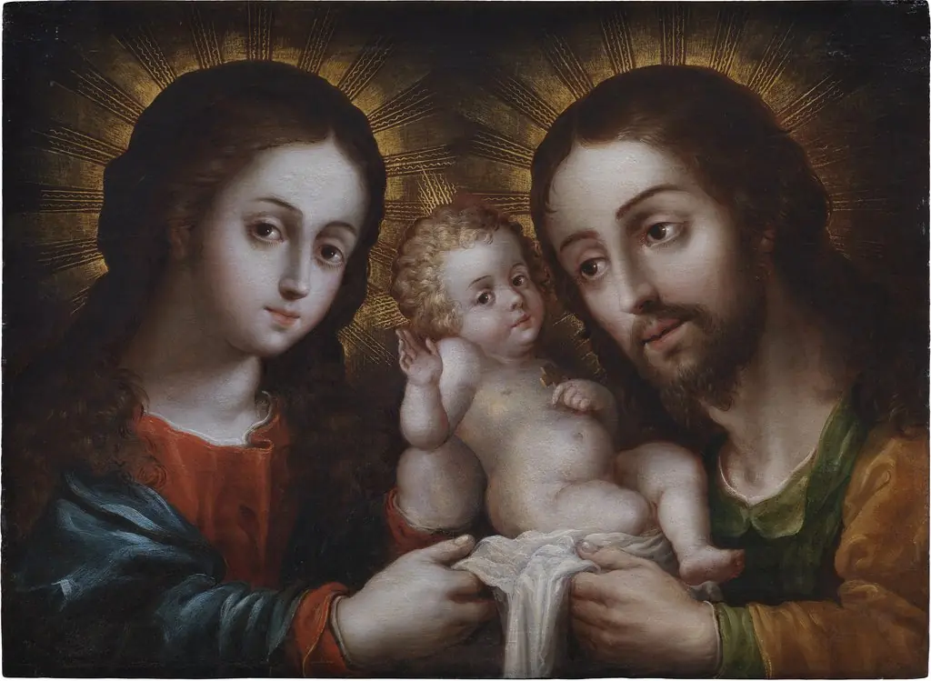 The Holy Family (La sagrada familia), by Nicolás Rodríguez Juárez, oil, 1650