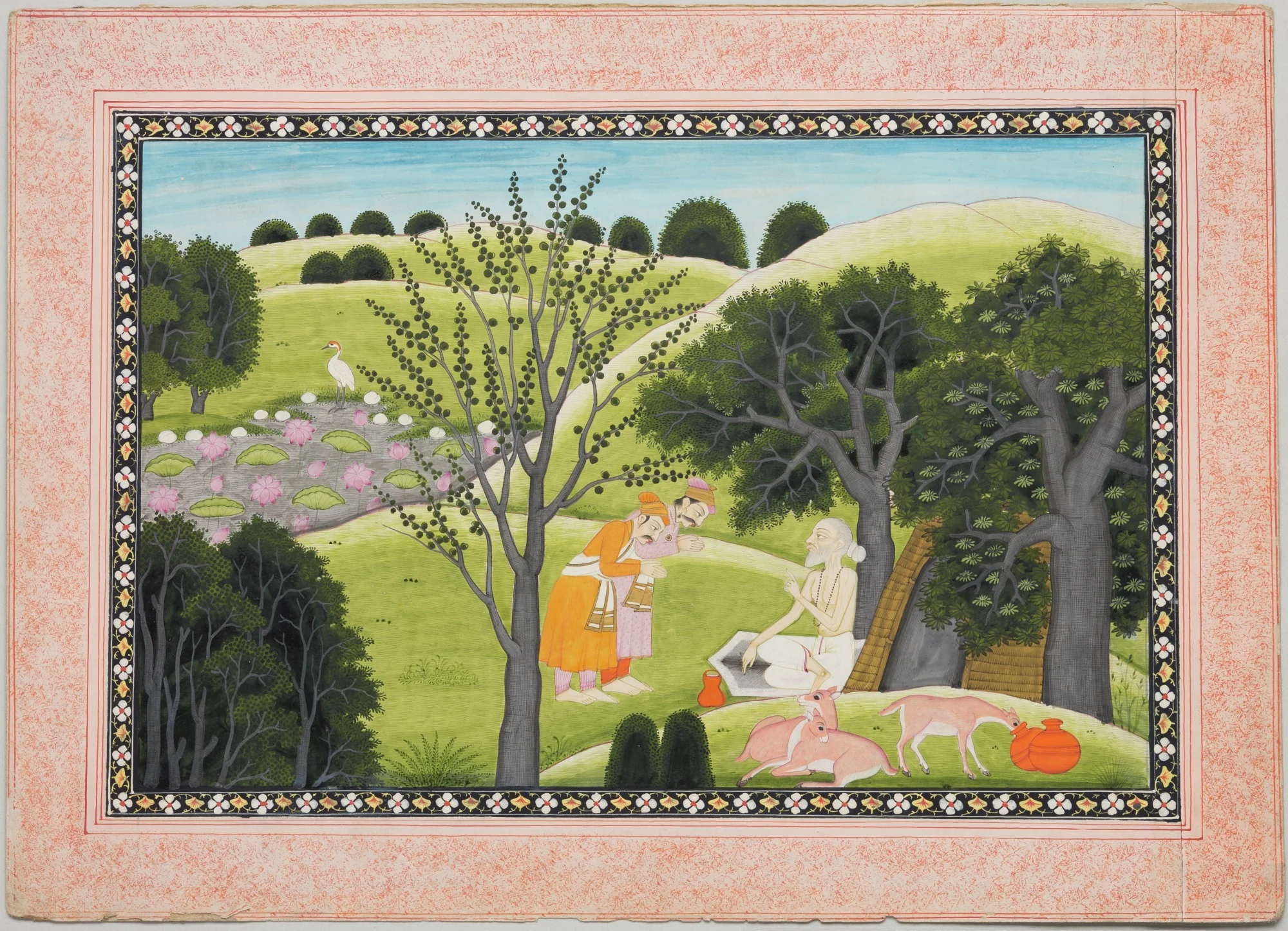 Noblemen Making Obeisance to the Guru, detail