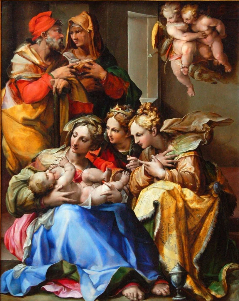 Holy Family with Saints Anne, Catherine of Alexandria, and Mary Magdalene, detail