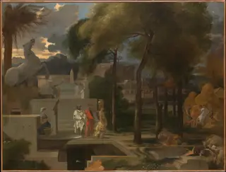A Classical Landscape, by Sébastien Bourdon, oil, 1664