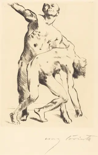 Odysseus und die Freier (Odysseus and the Suitor), by Lovis Corinth, ink, 1914