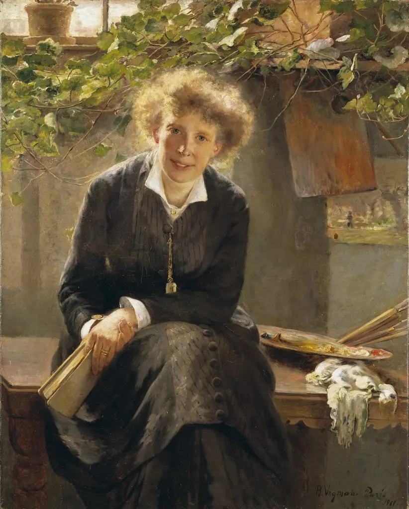Portrait of the painter Jeanna Bauck, by Bertha Wegmann, oil, 1891
