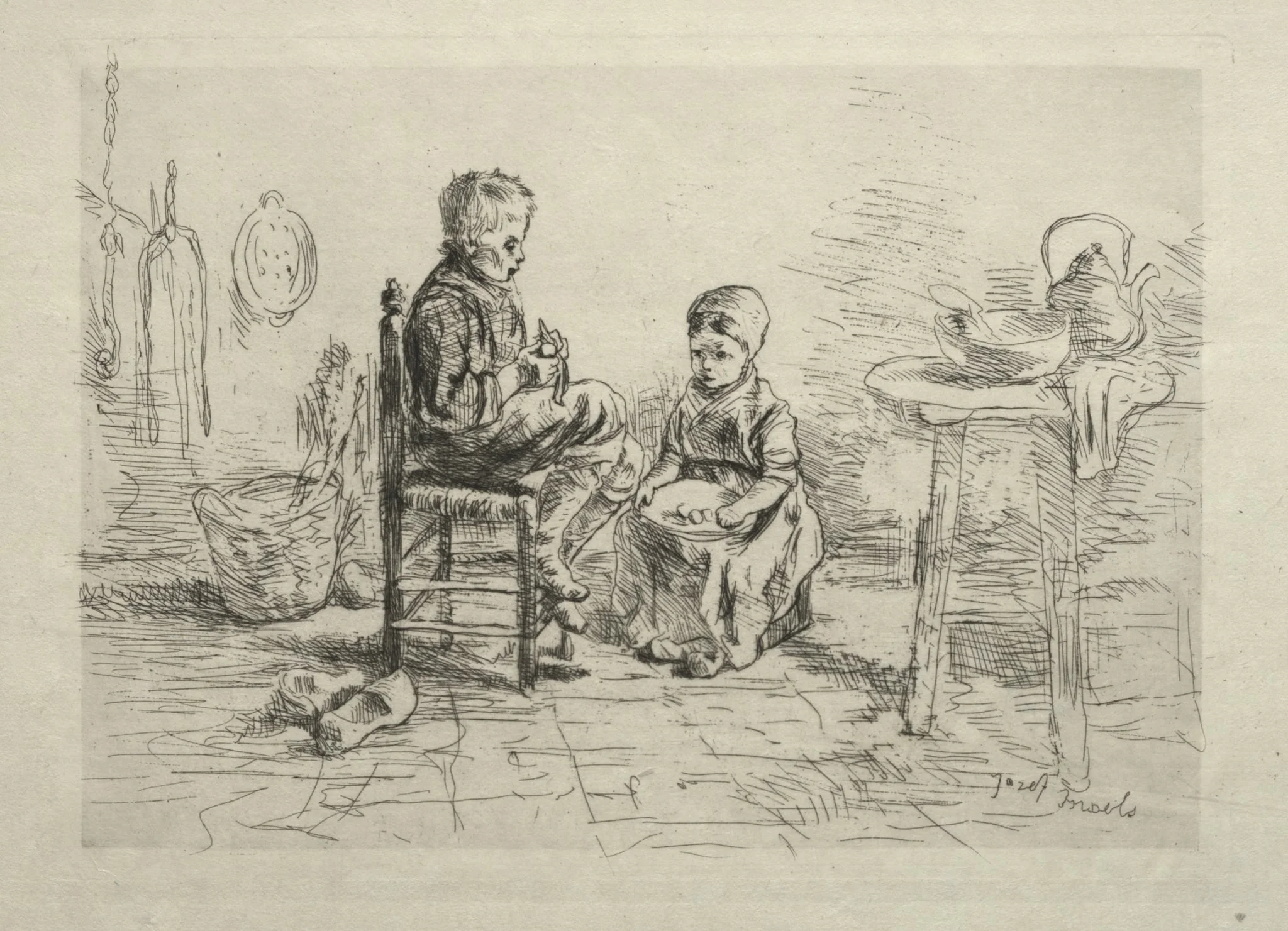 Peeling Potatoes, detail