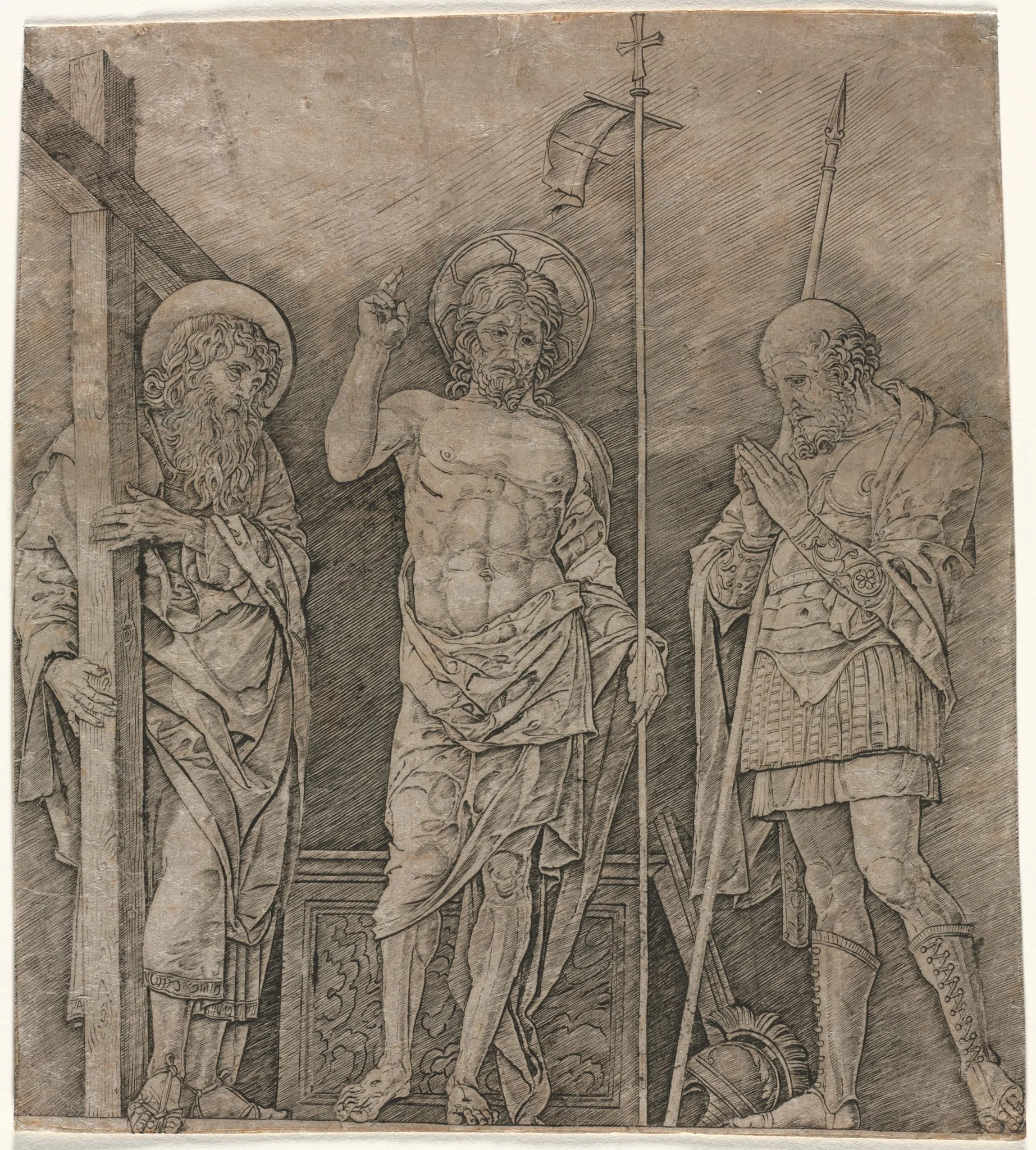 The Risen Christ between St Andrew and Longinus, detail