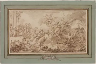 Boreas Abducting Oreithyia, by Jean-Baptiste Marie Pierre, 1758