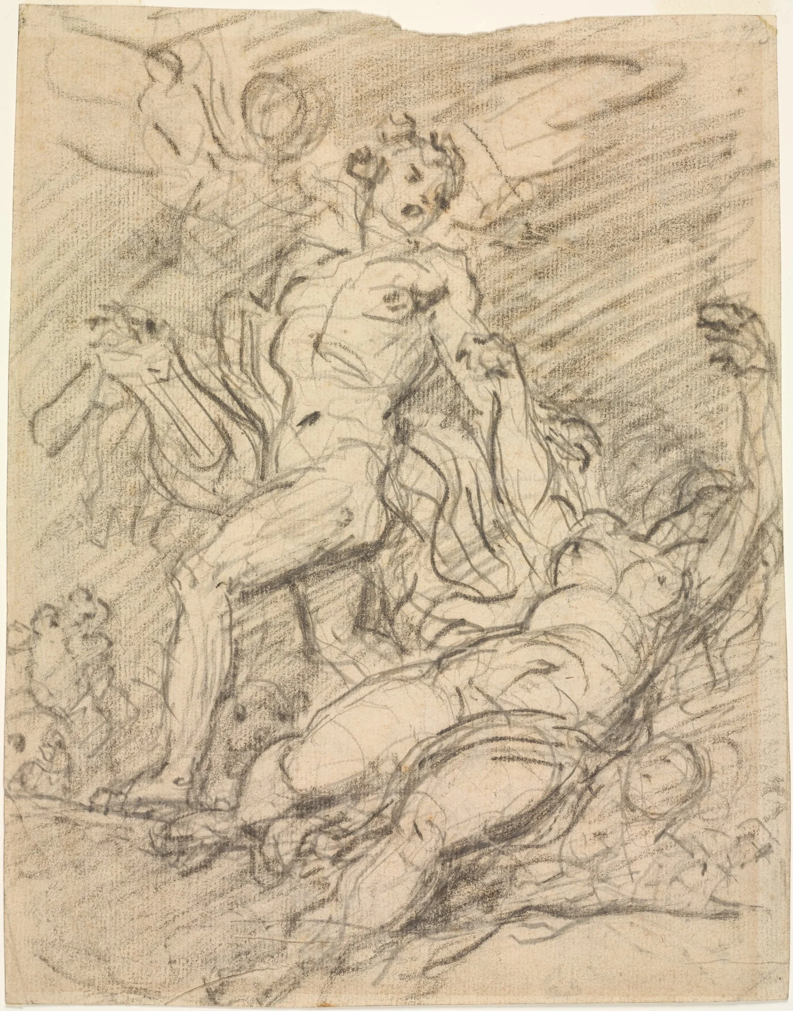 Orpheus and Eurydice (recto), detail