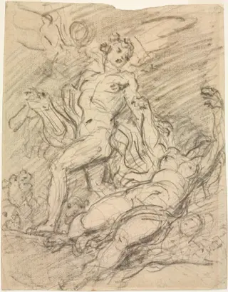 Orpheus and Eurydice (recto), by Jean Honoré Fragonard, 1761