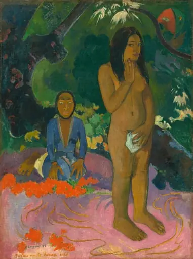 Parau na te Varua ino (Words of the Devil), by Paul Gauguin, oil, 1892