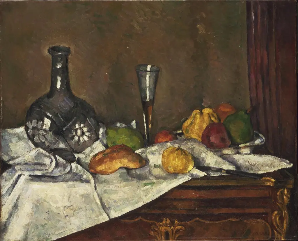 Still Life with a Dessert, by Paul Cezanne, oil, 1890