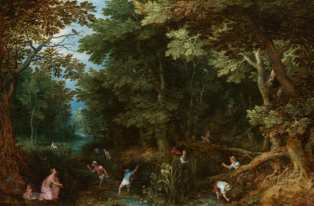 Latona and the Lycian Peasants, by Jan Brueghel, the elder, unspecified, 1605
