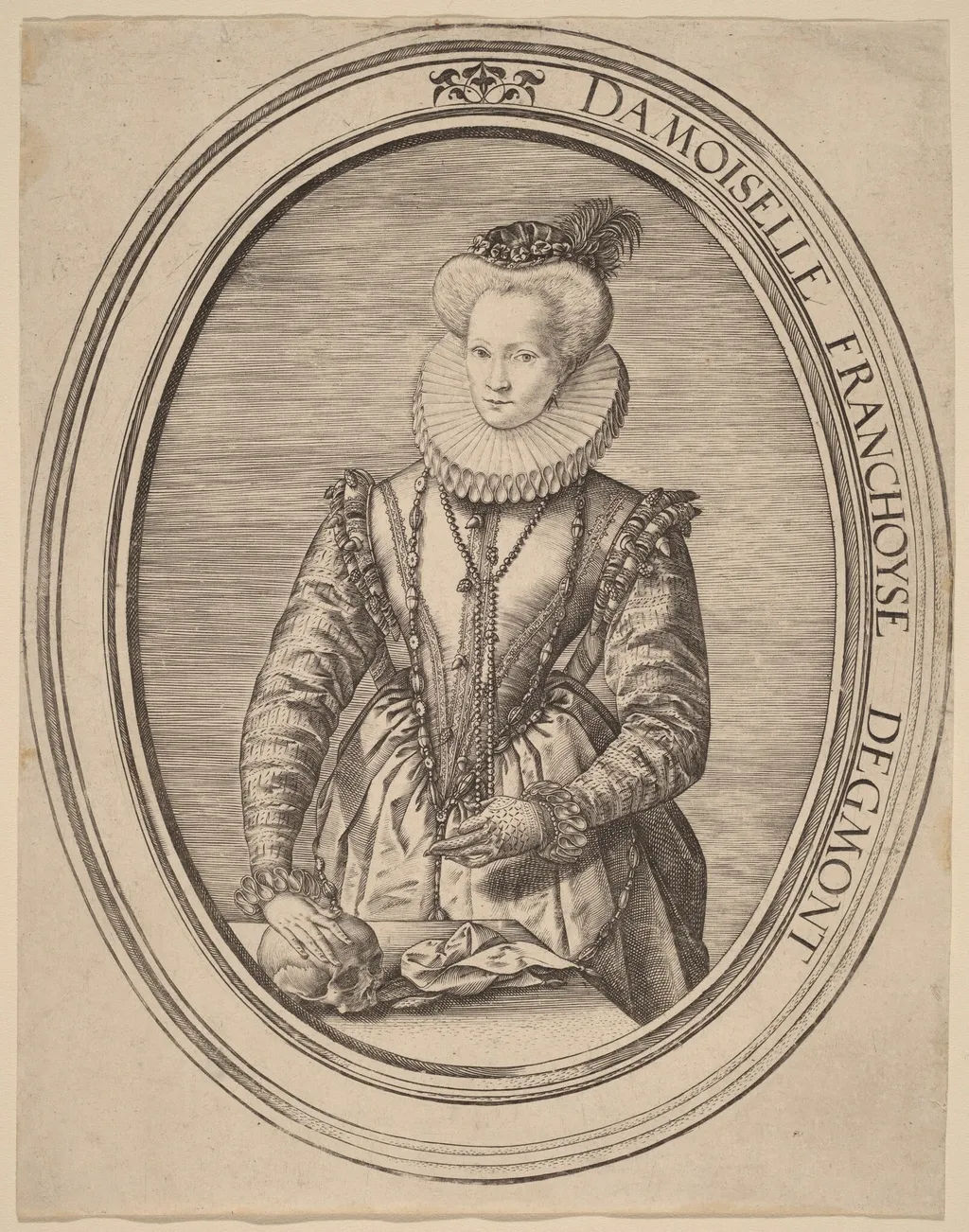 Françoise van Egmond, by Hendrick Goltzius, ink, 1580