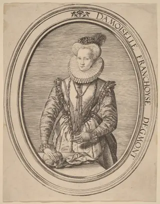 Françoise van Egmond, by Hendrick Goltzius, ink, 1580