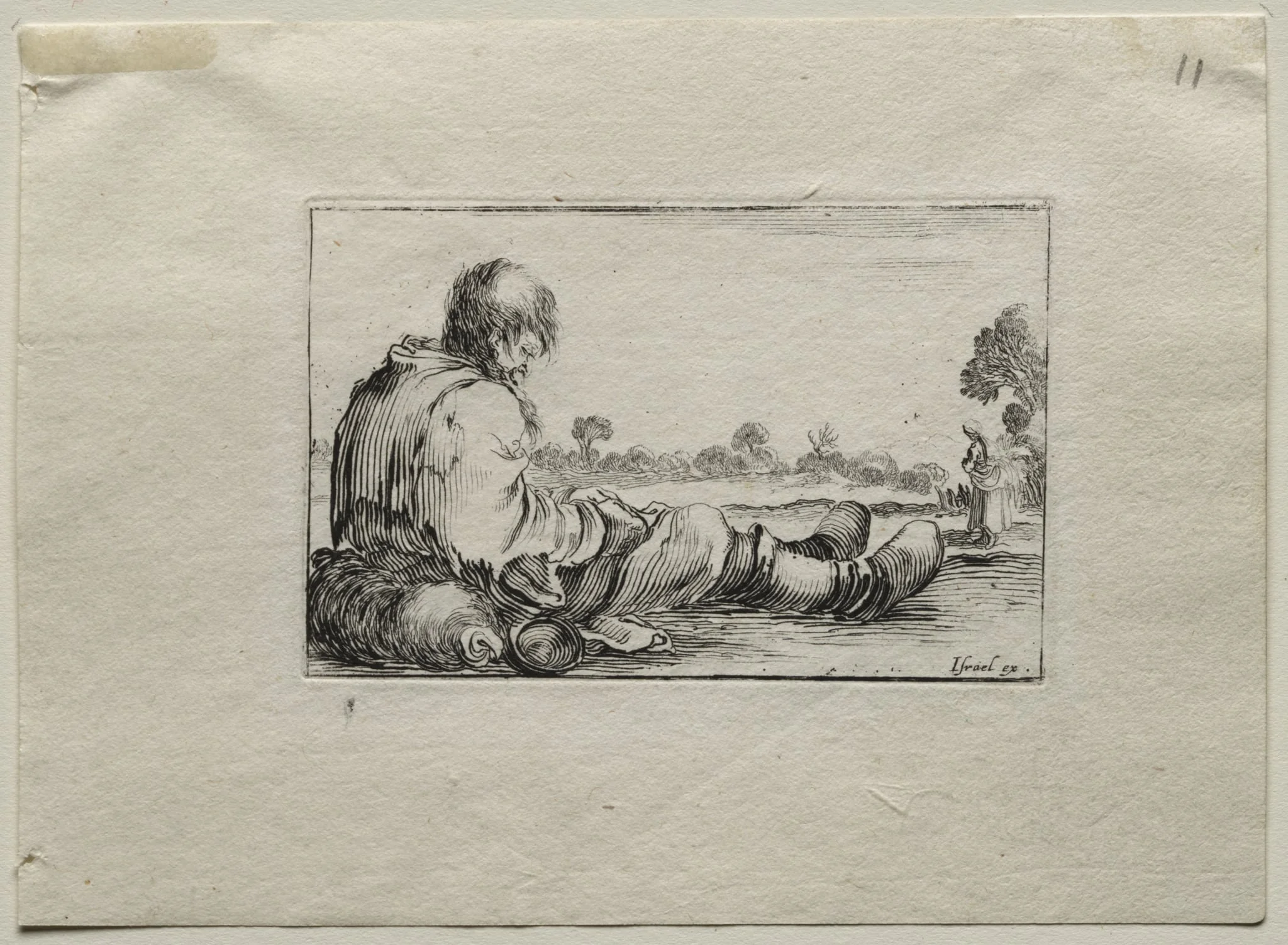Caprices: Seated Beggar, detail