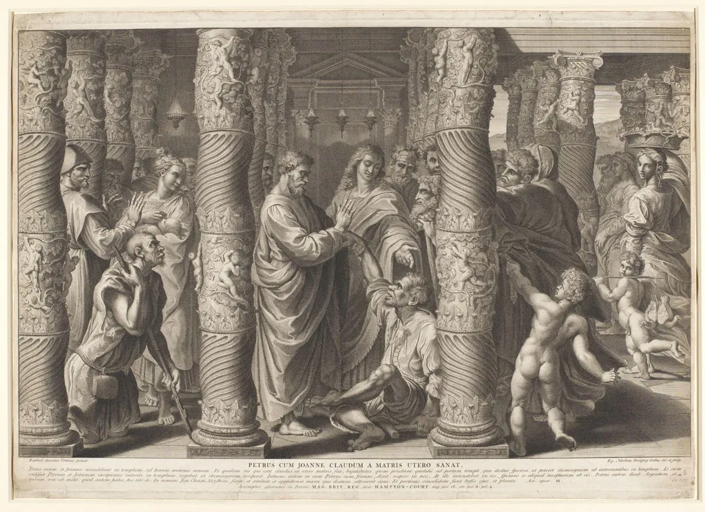 Healing of the Lame Man, by Nicholas Dorigny, 1719
