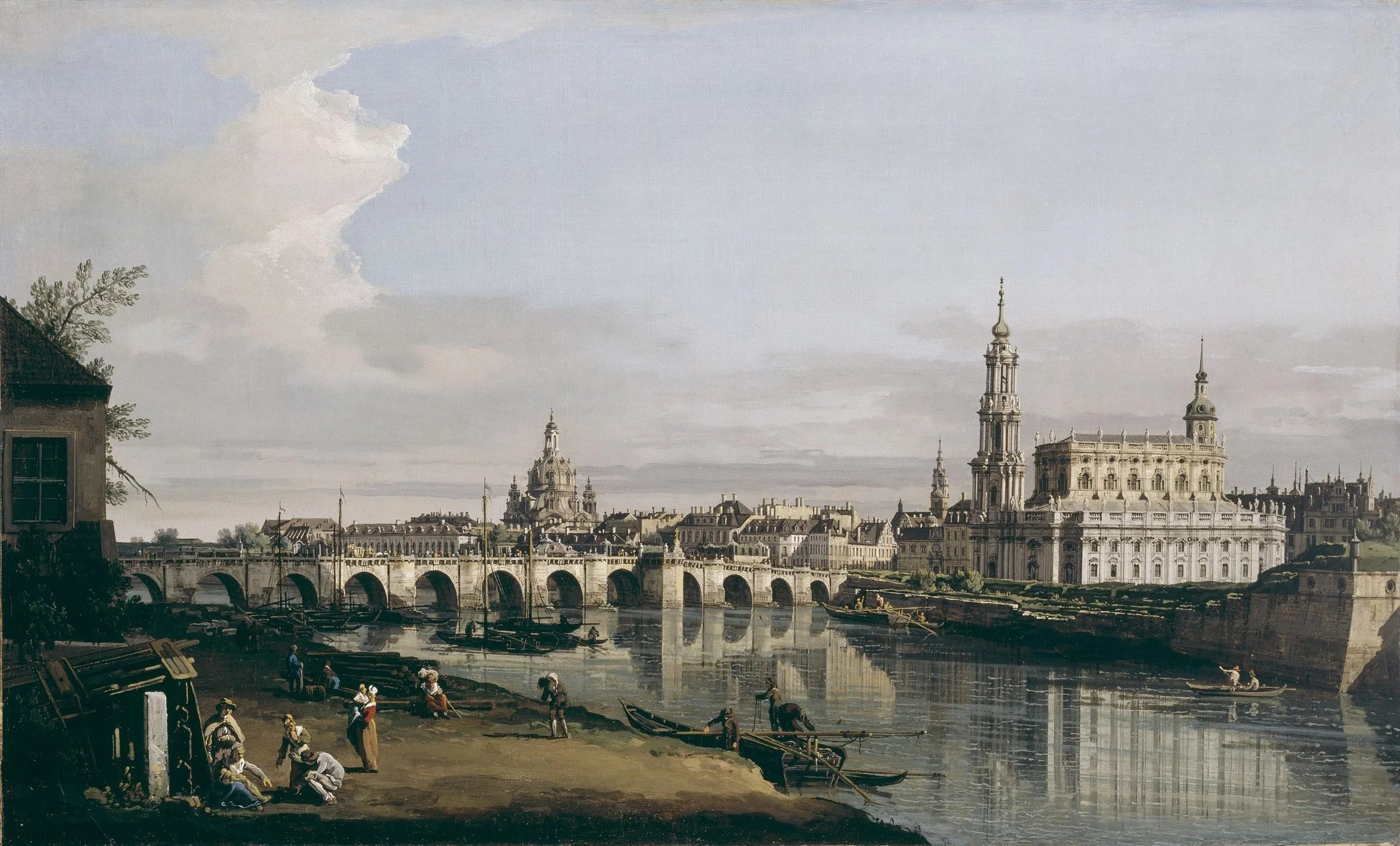 Dresden from the Right Bank of the Elbe, below the Augustus Bridge, detail