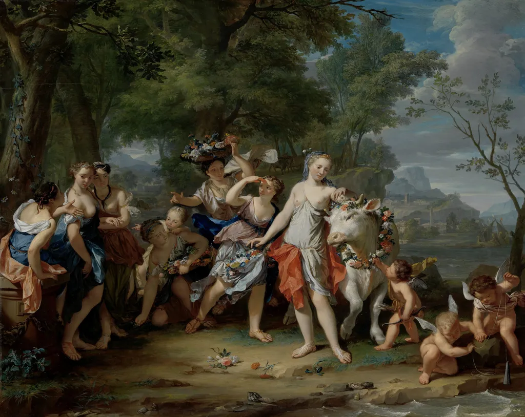 The Rape of Europa, by Nikolaas Verkolje, oil, 1737