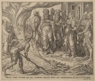 Tamar Brought to Execution, by Herman Jansz Muller, ink, 1566