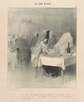 Allons! ... On n'a pas encore rendu compte de mon roman ..., by Honoré Daumier, ink, 1844