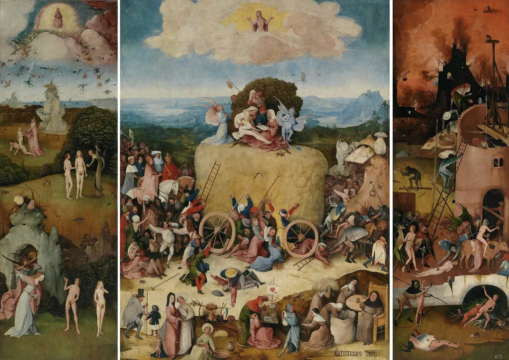 The Haywain Triptych, by Hieronymus Bosch, oil, 1510