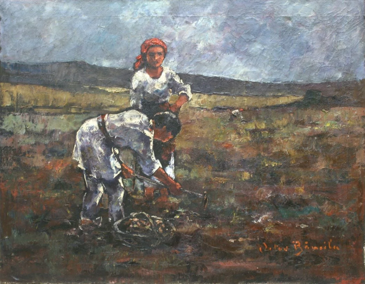 Țărani la scos cartofi, detail