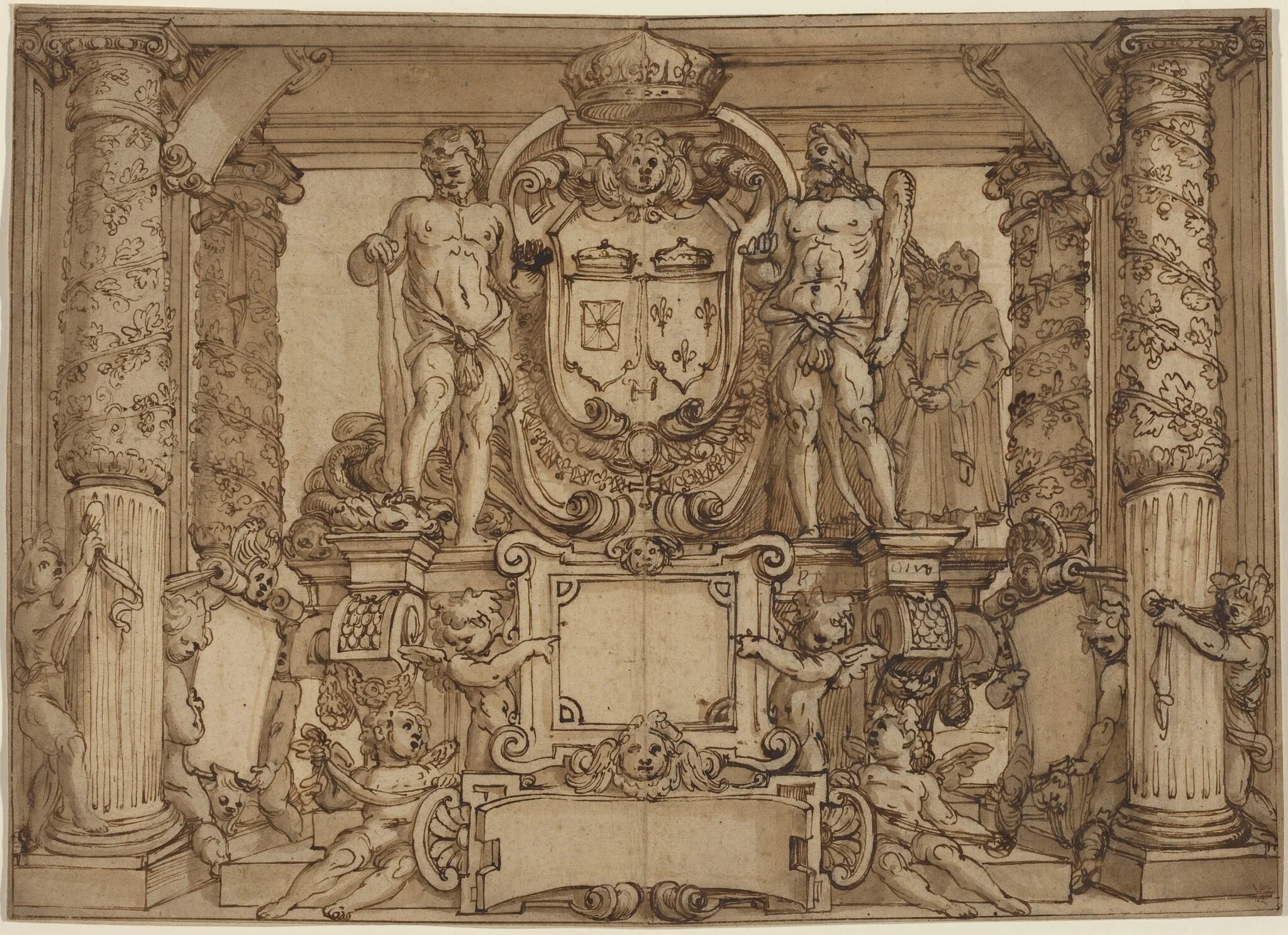An Architectural Wall Design in Honor of Henry IV, the Gallic Hercules, detail