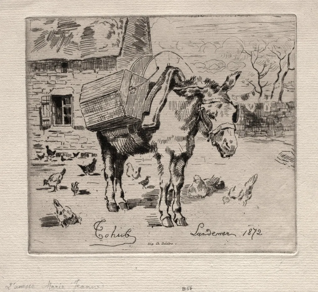 The Mule, Marie-Jeanne, by Félix-Hilaire Buhot, 1872