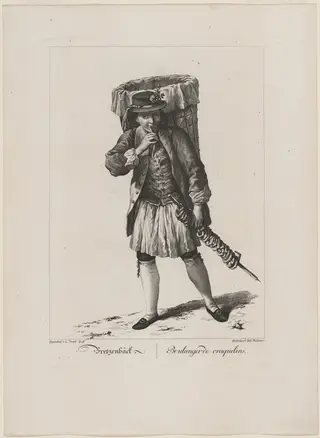 Bretzenbäck (Pretzel Baker), by Johann Mössmer, ink, 1775