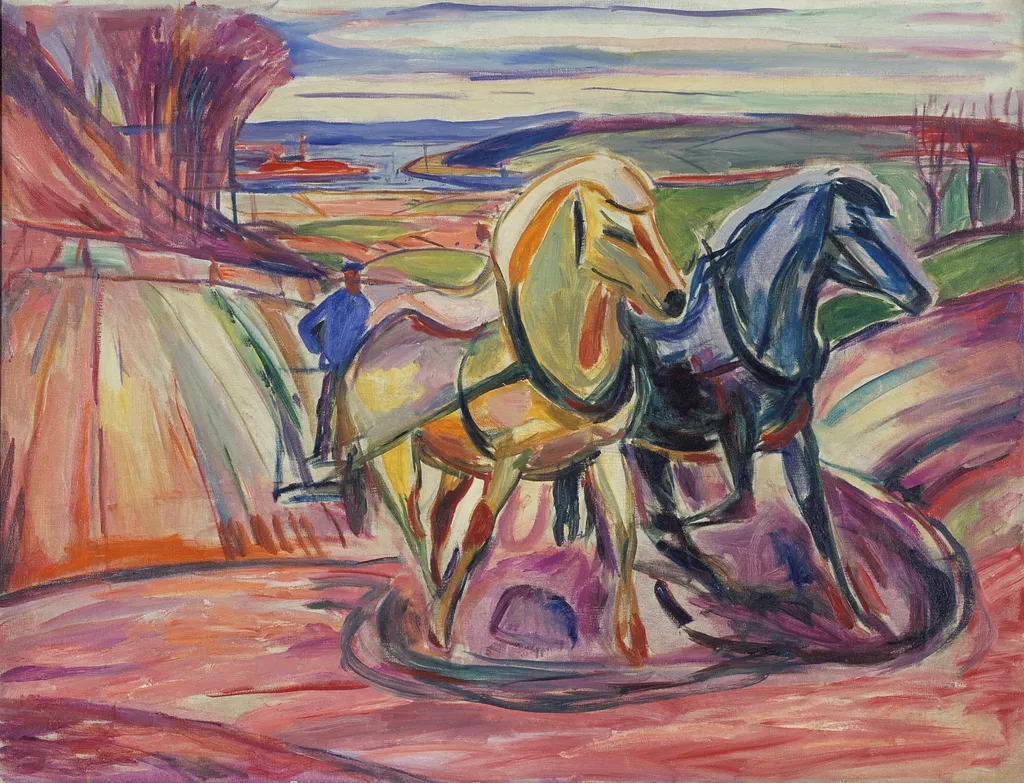 Spring Ploughing, by Edvard Munch, oil, 1916