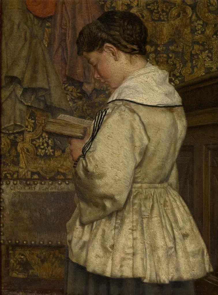 Woman Reading, by Henri de Braekeleer, oil, 1872