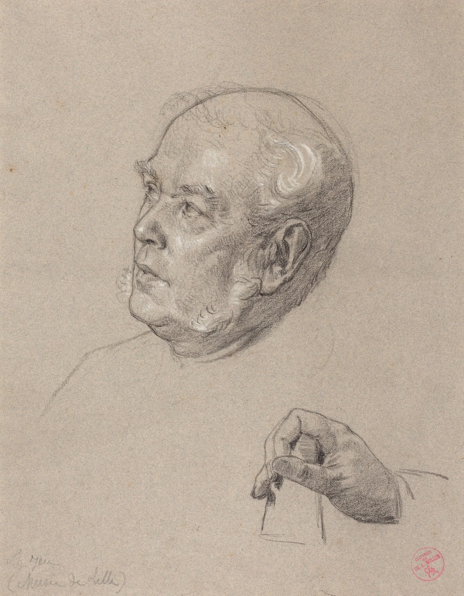 Head and Hand of a Man Throwing Dice, detail