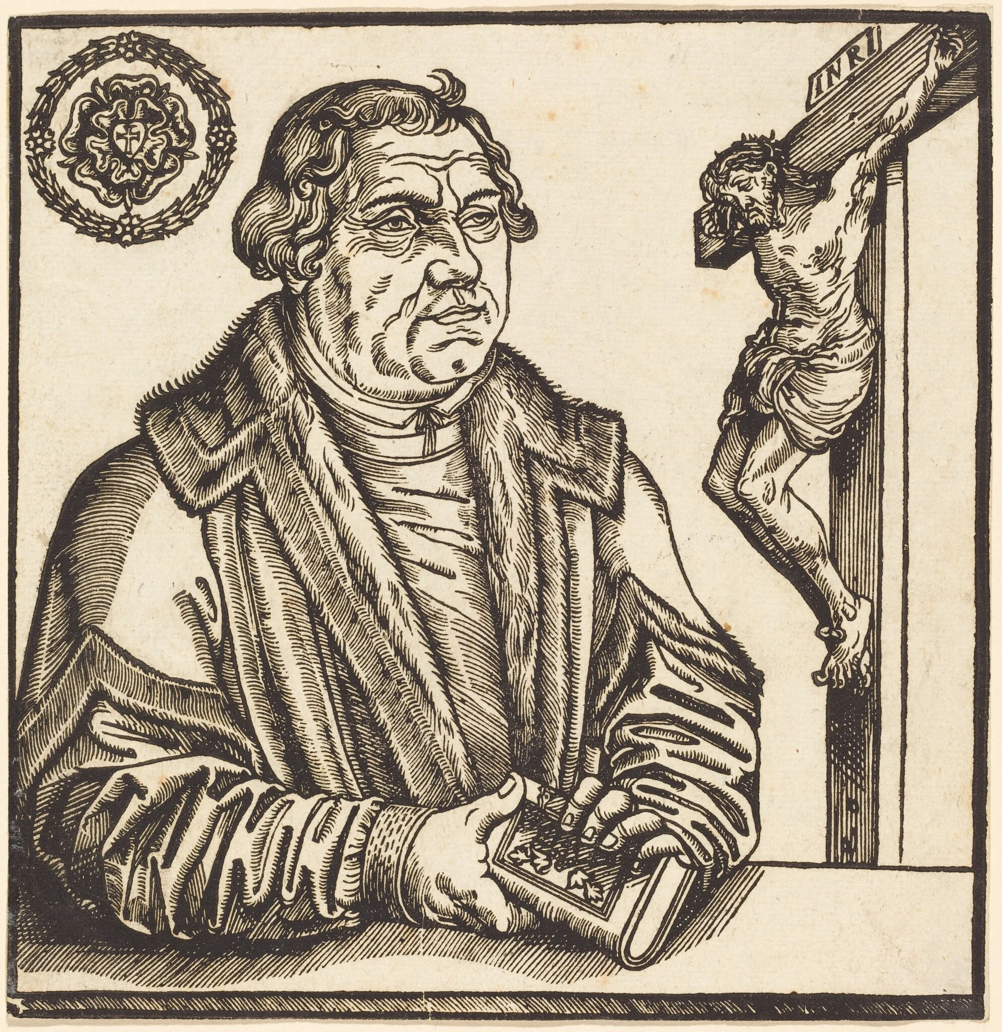 Martin Luther, Half-Length to the Left with a Book in his Hands, detail