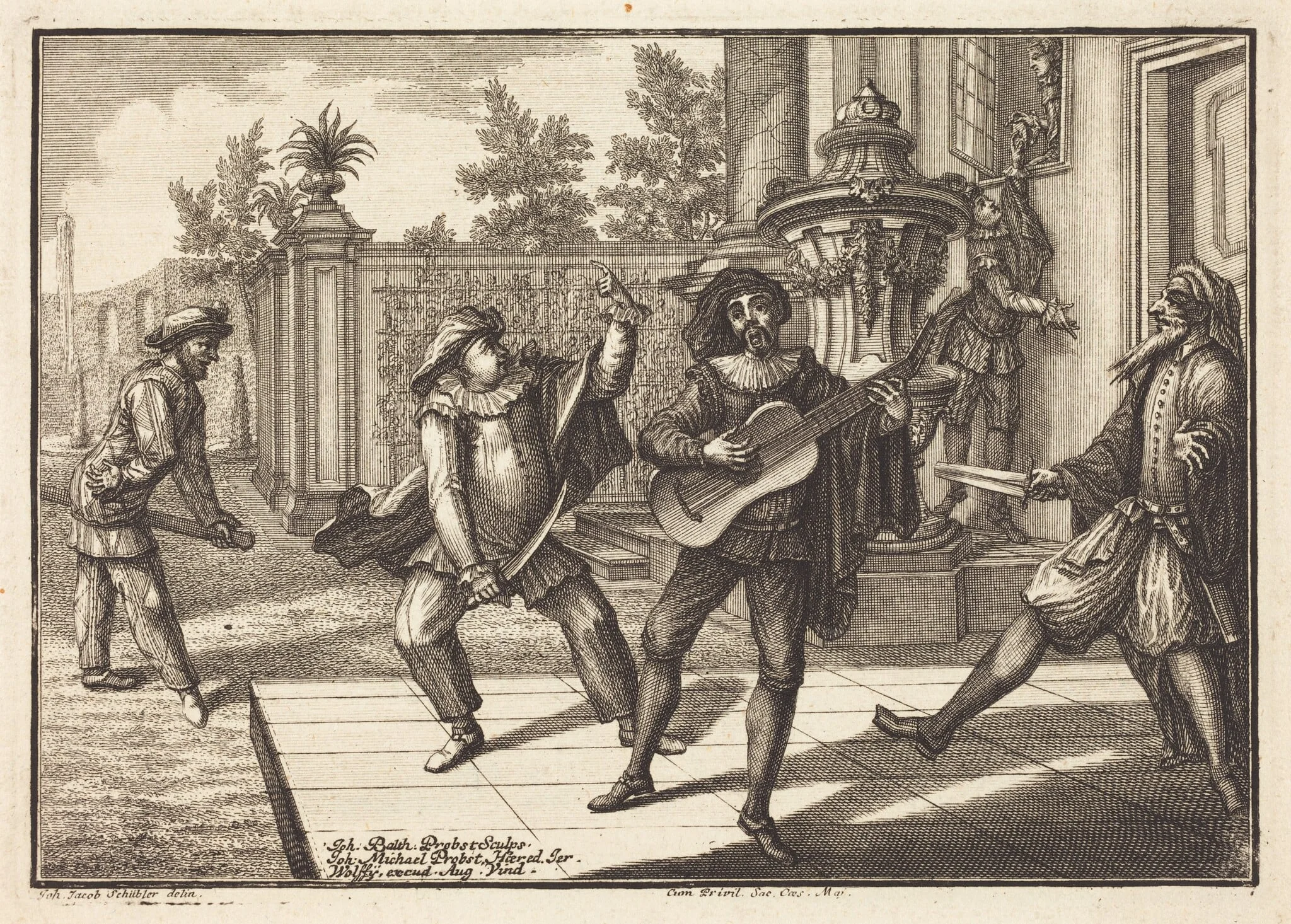 Scaramouche Distracts Pantalon, detail